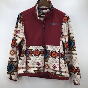 Hooey Youth Burgundy Aztec Pattern Fleece Jacket